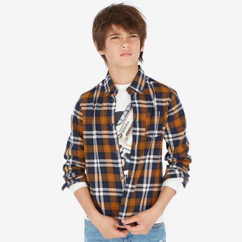 [7119] Camisa Leñadora Cafe