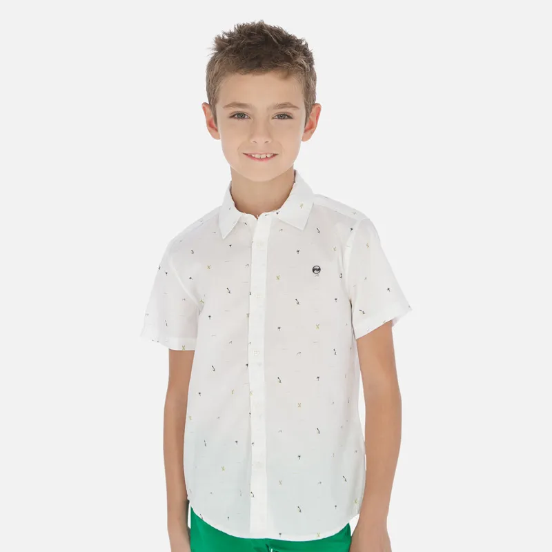 Camisa Blanca Surf Estampada