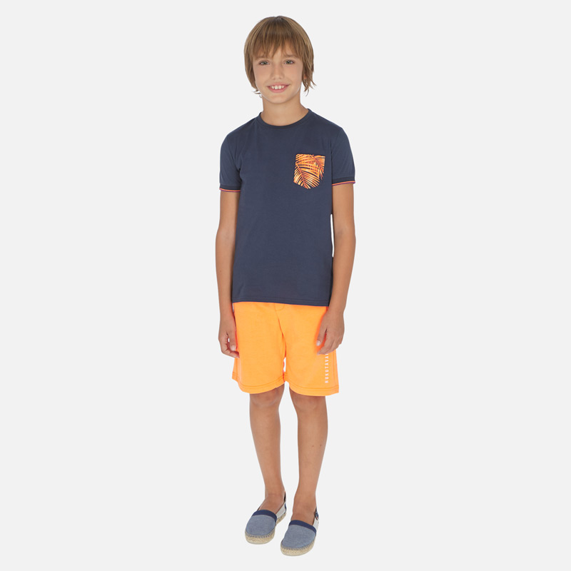 [600] Bermuda Deportiva Naranja Neon