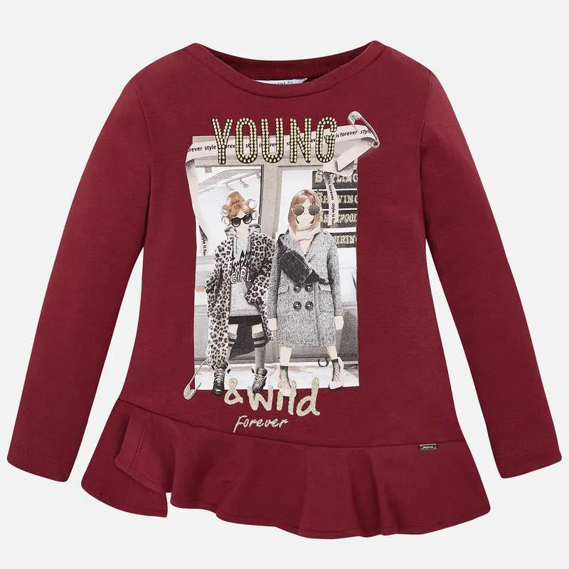 [4015] Blusa Vino Tinto Bolero Niña