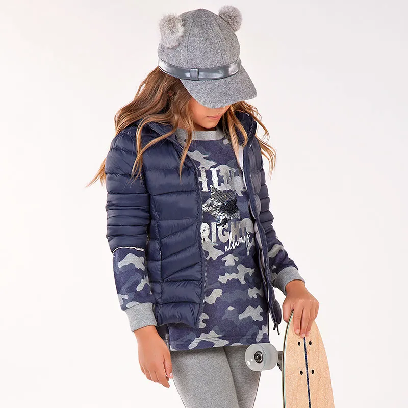[7498] Chaqueta Abullonada Azul Niña