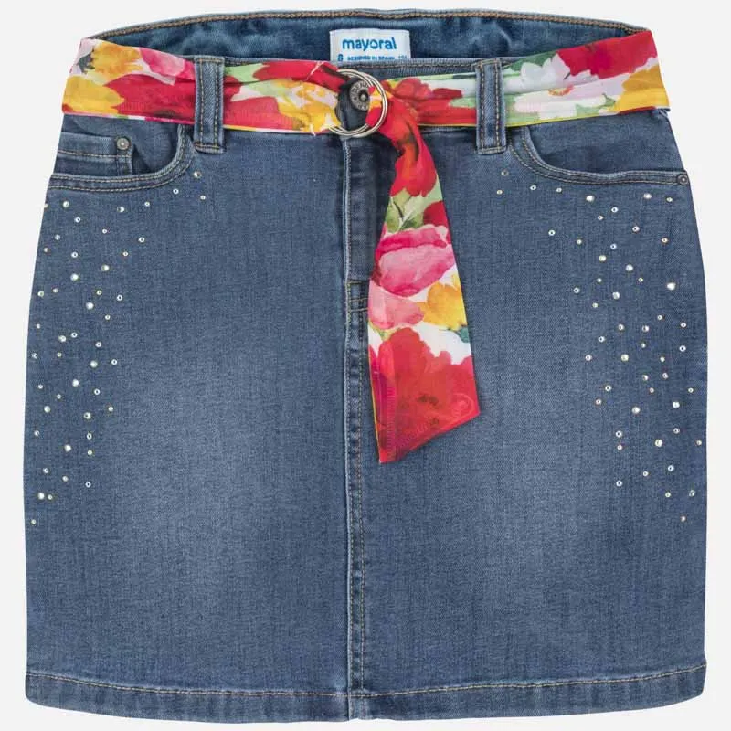 [6952] Falda Jean Ajustable + Cinturón