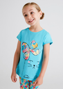 Blusa Azul Gato Niña