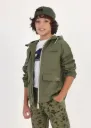 Cortavientos Verde Militar Bolsillos Niño