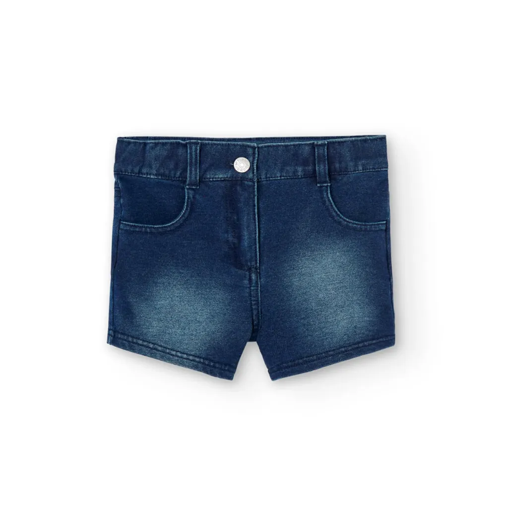 [490081] Short Felpa Jean Oscuro Niña
