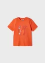 Camiseta Naranja Estampado Alto Relieve