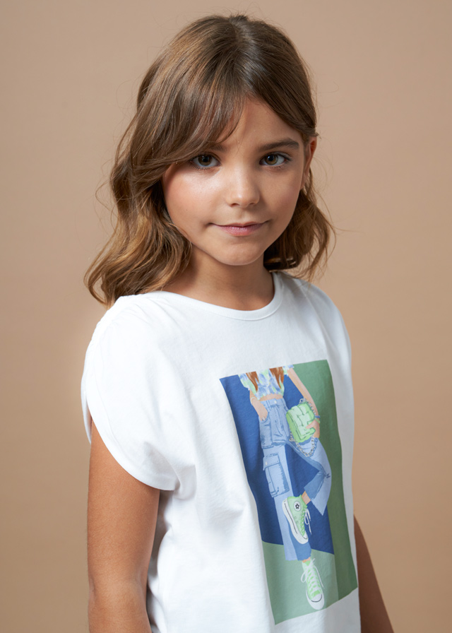 [6011] Blusa Blanca Corta Jeans