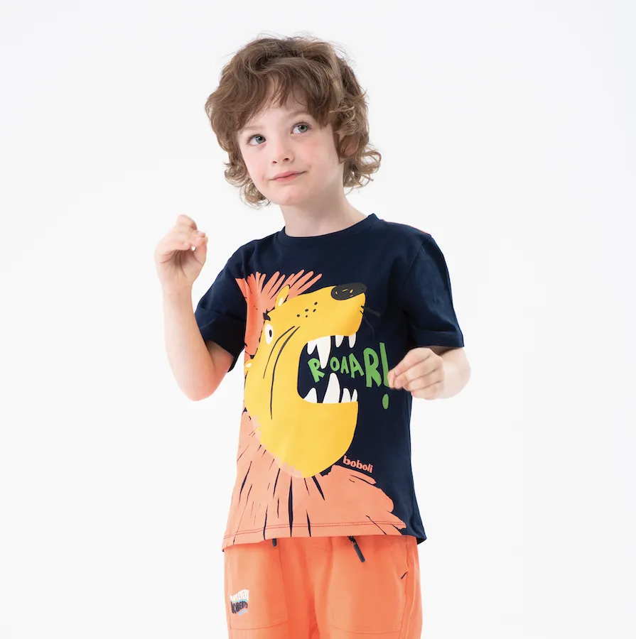 [398044] Camiseta Azul Leon