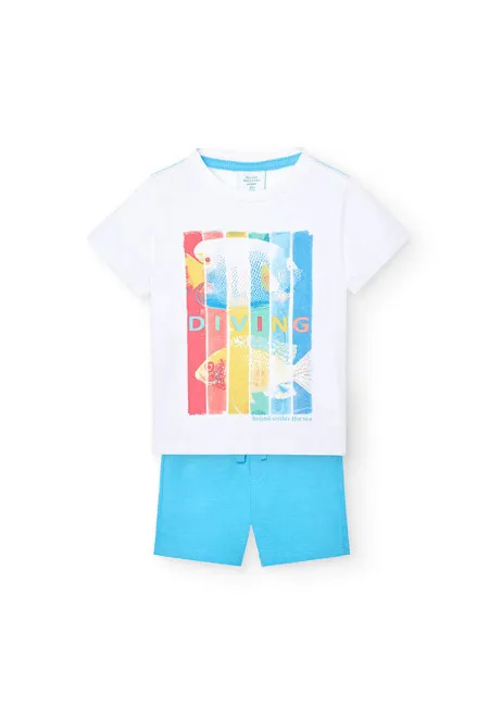 [348072] Conjunto Short Azul Cielo