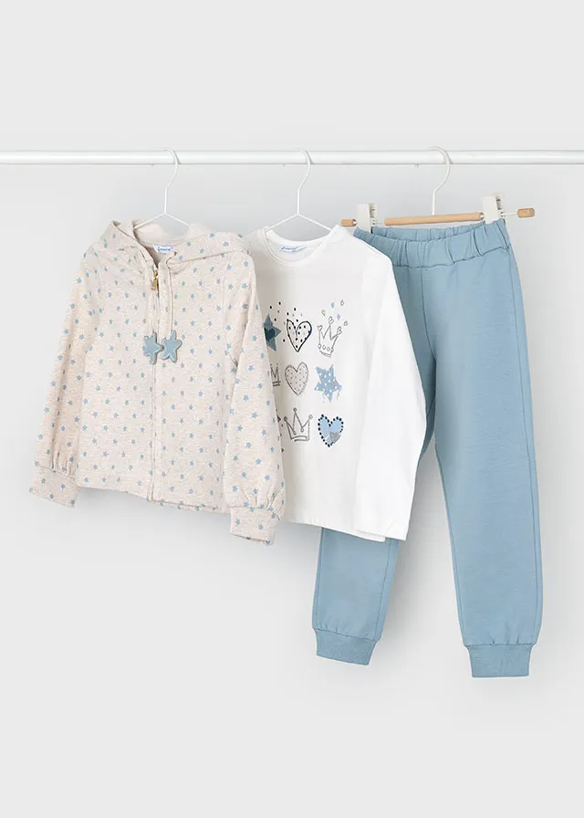[4889] Conjunto Sudadera Estrellas Celeste