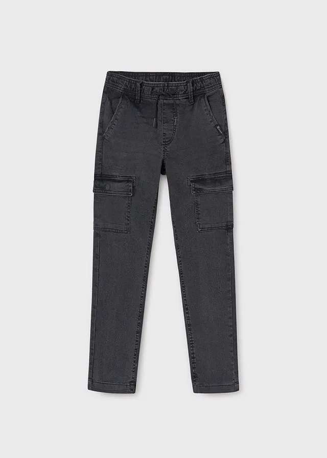 [7534] Jean Jogger Cargo Gris