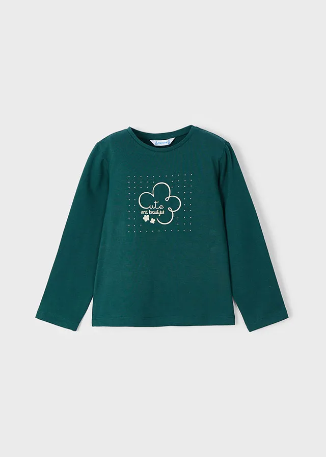 Blusa Manga Larga Verde con Brillantes