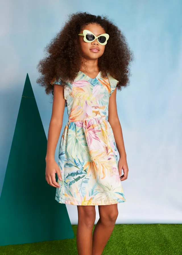 [6991] Vestido Colorido Espalda Escotada