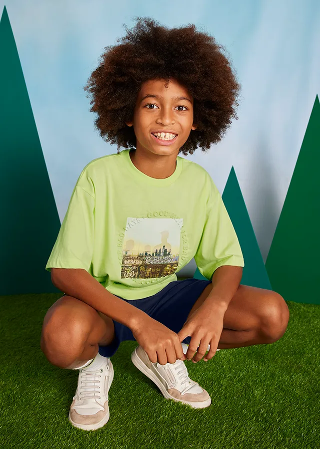 [6016] Camiseta Graffiti Verde Neon