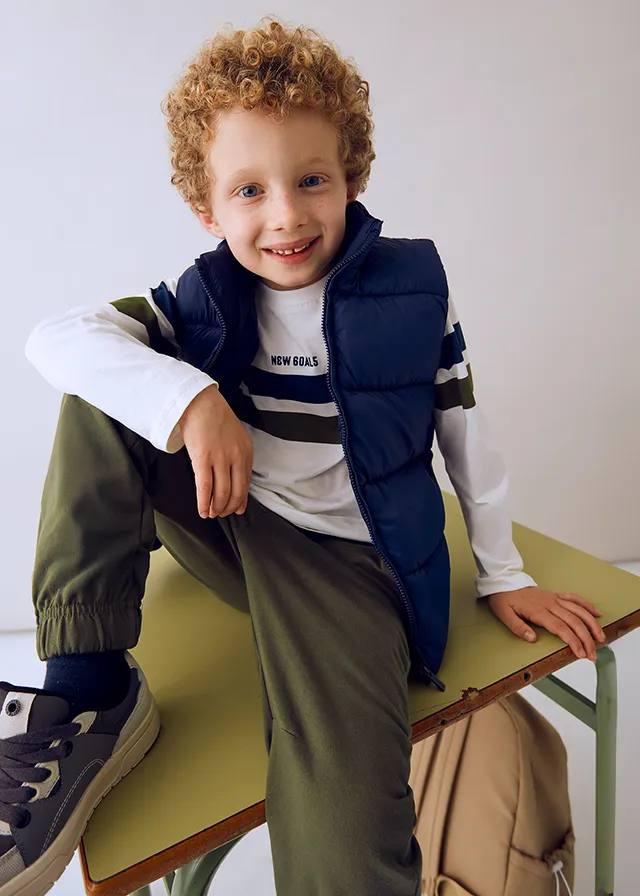[4607] Conjunto Sudadera Chaleco Azul Navy