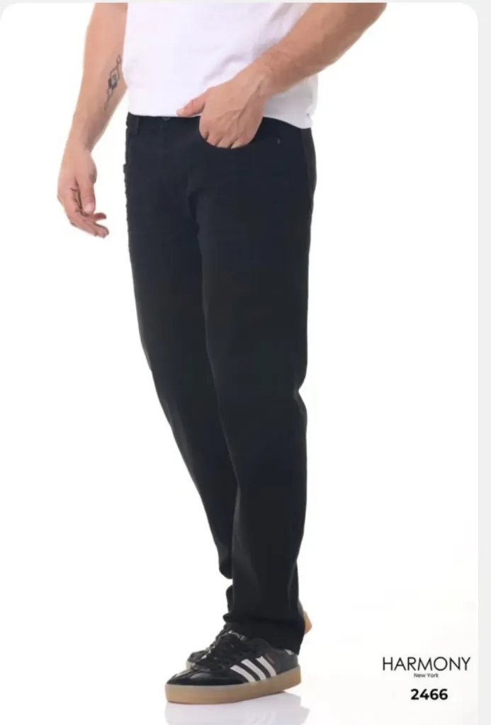 Jean Hombre Negro Bota Tubo Negro Clásico