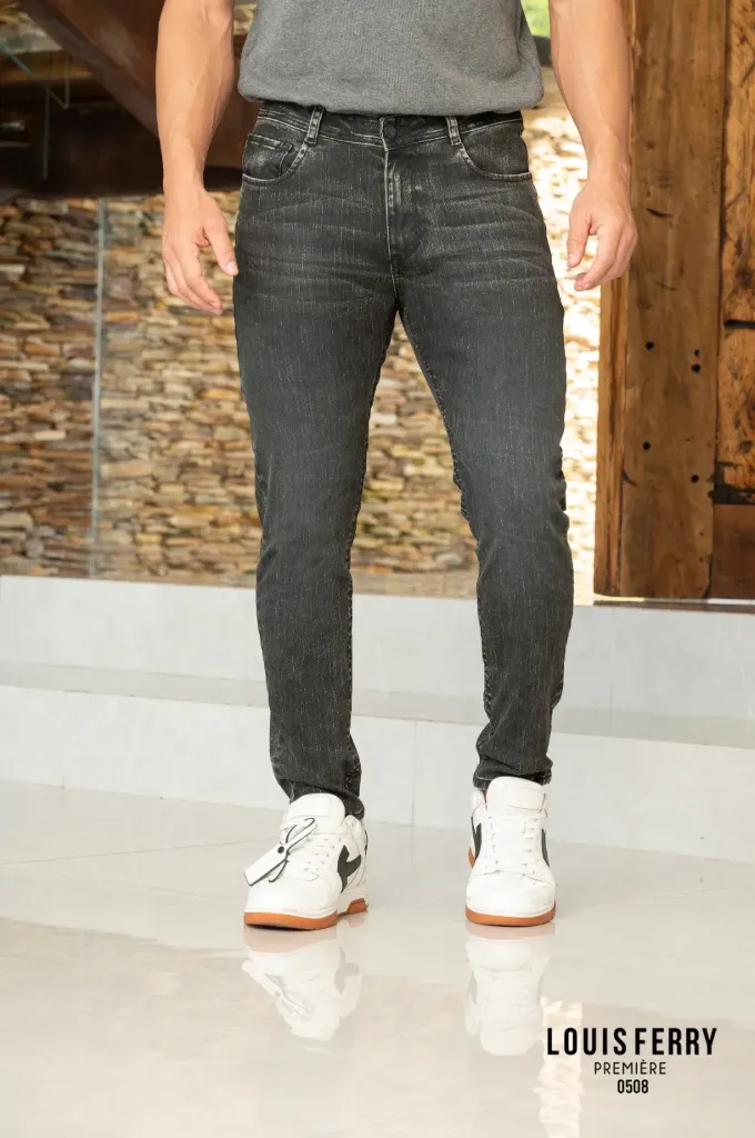 [0508] Jean Hombre Gris  Desgaste