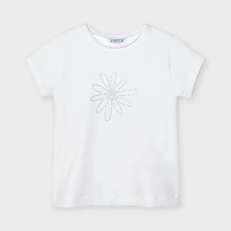 Blusa Flor Apliques Blanco