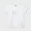 Blusa Flor Apliques Blanco