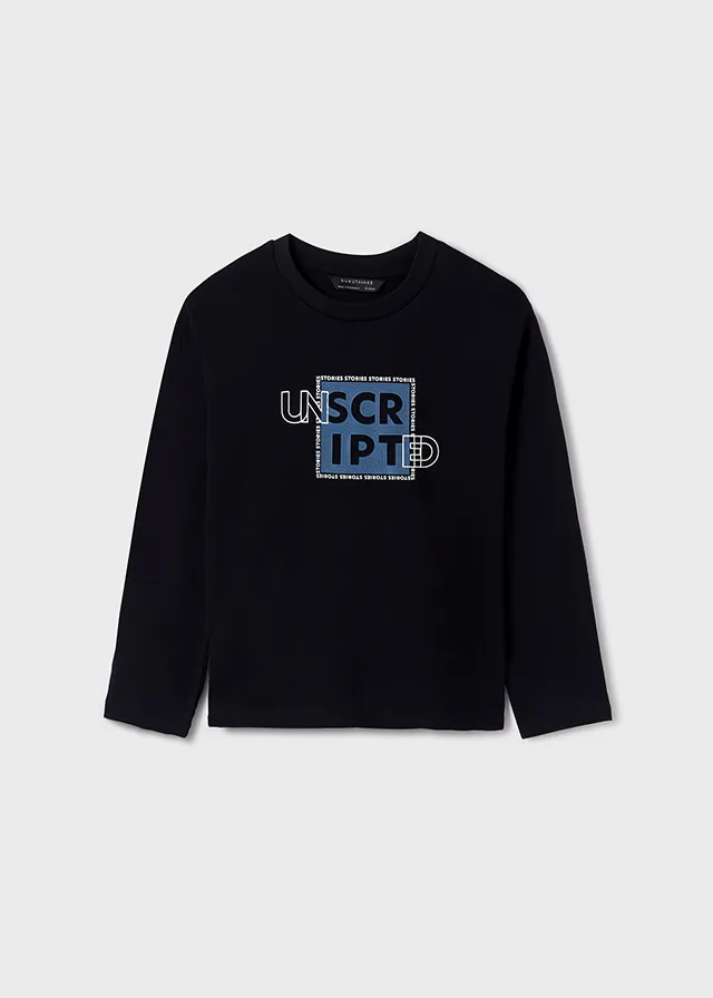 Camiseta Manga Larga Azul Oscuro