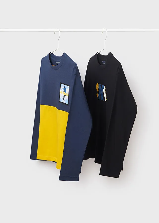 [7062] Camiseta Azul Oscuro/ Combinado (12)