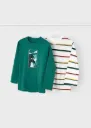 Camiseta Rayas/ Verde Estampado