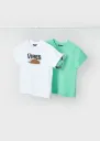 Camiseta Blanca/ Turquesa Vibes