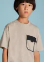 Camiseta Caqui Bolsillo