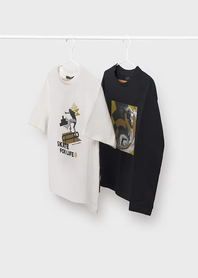 [7083] Camiseta Crudo/ Negro Skate (10)