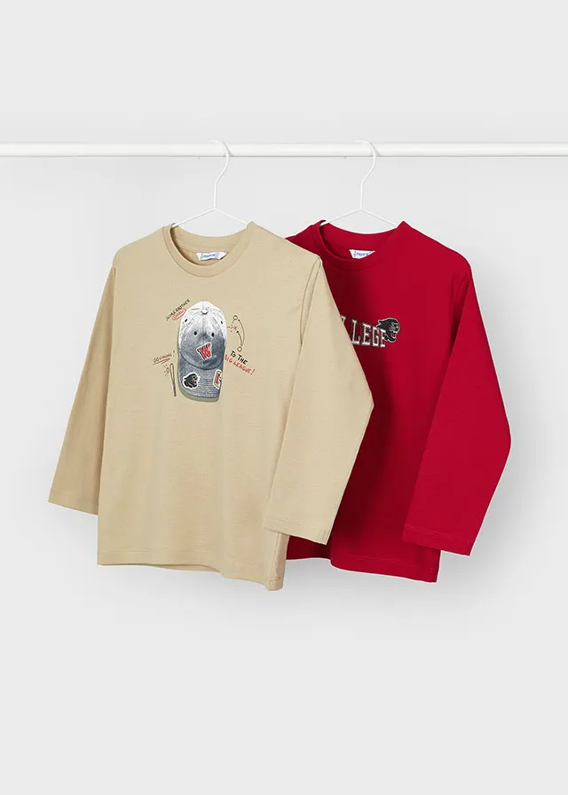 [4041] Camiseta Rojo/ Caqui College (2)