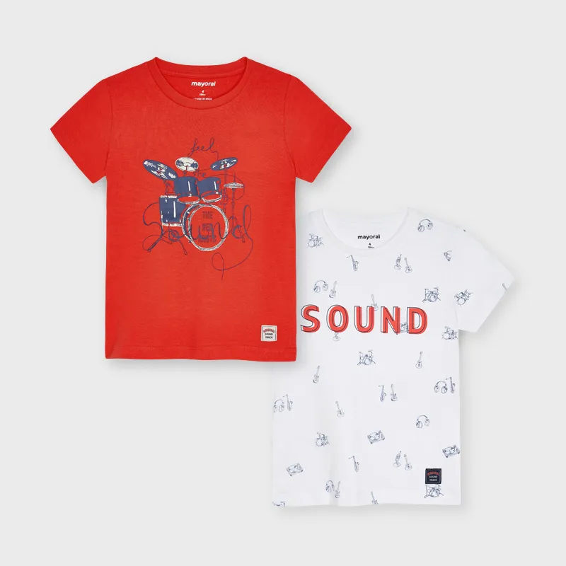 Camiseta Niño Roja/ Blanca Sound