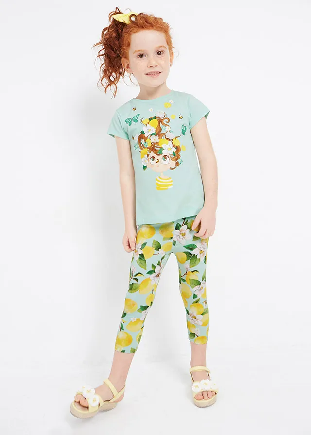 [3787] Conjunto Leggings Aguamarina Niña (2)