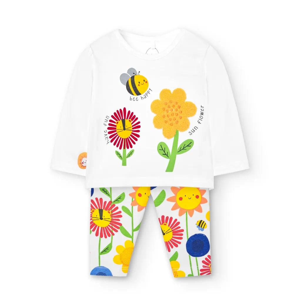 [128001] Conjunto Leggings Flores (9M)