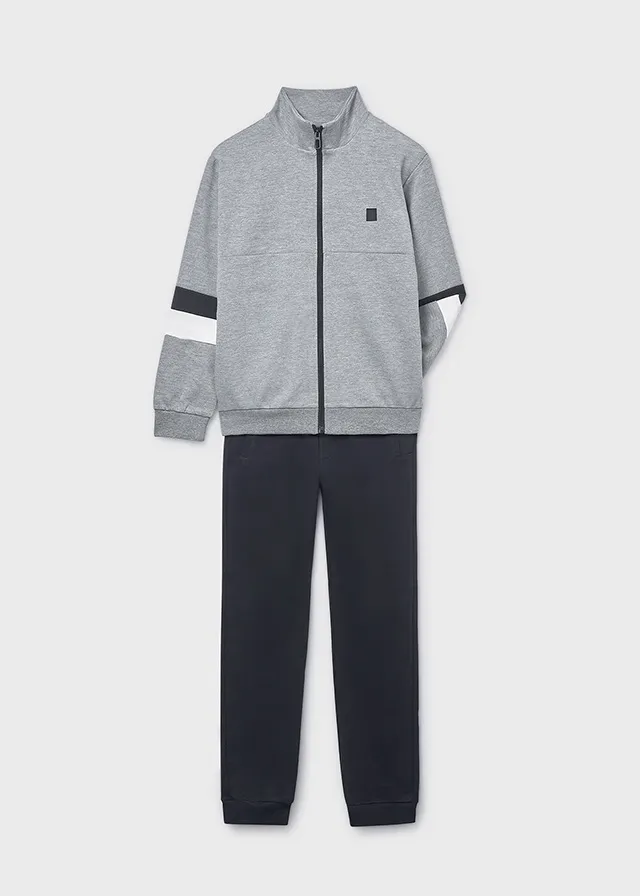 Conjunto Sudadera Gris Bandas