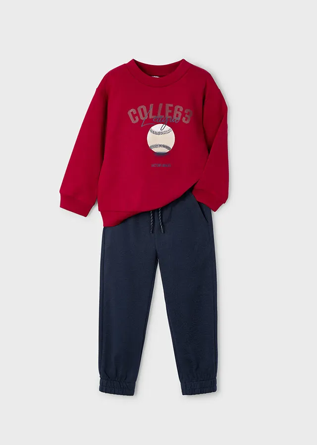 [4801] Conjunto Sudadera Rojo Gris (3)
