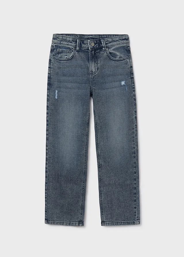 [7571] Jean Bota Recta Desgastes Unisex
