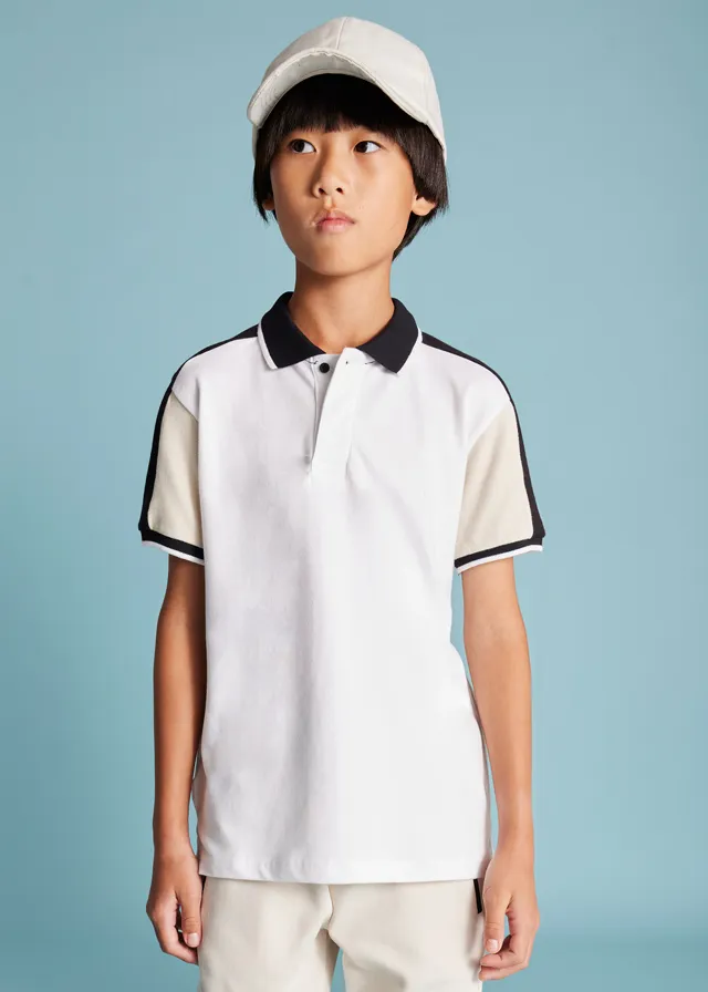[6134] Polo Blanco Mangas Contraste (16)