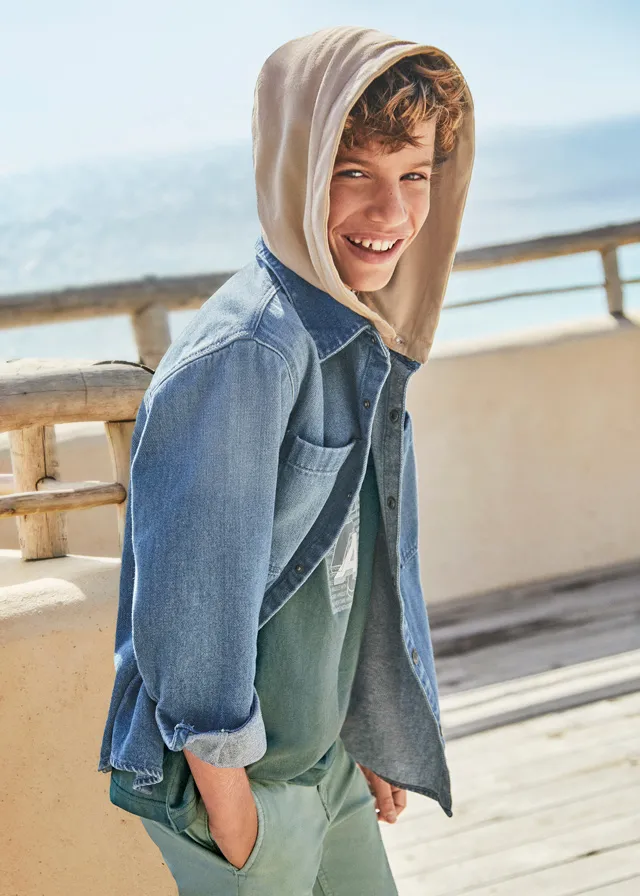 Sobrecamisa Denim Capucha Removible