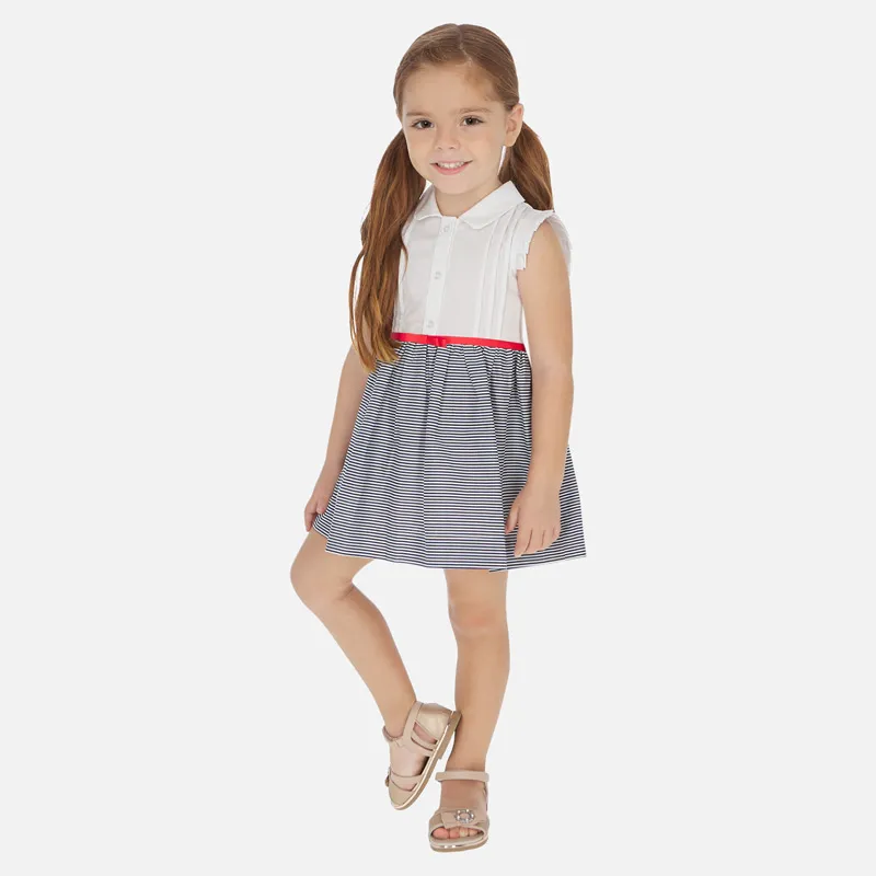 [3935] Vestido Blanco Rayas + Cinturón (3)