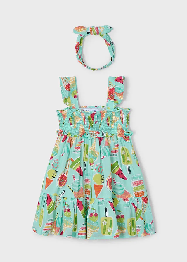 Vestido Turquesa con Balaca