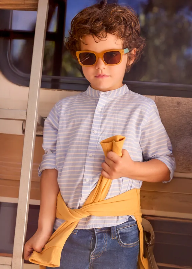 Camisa Rayas Azul Claro