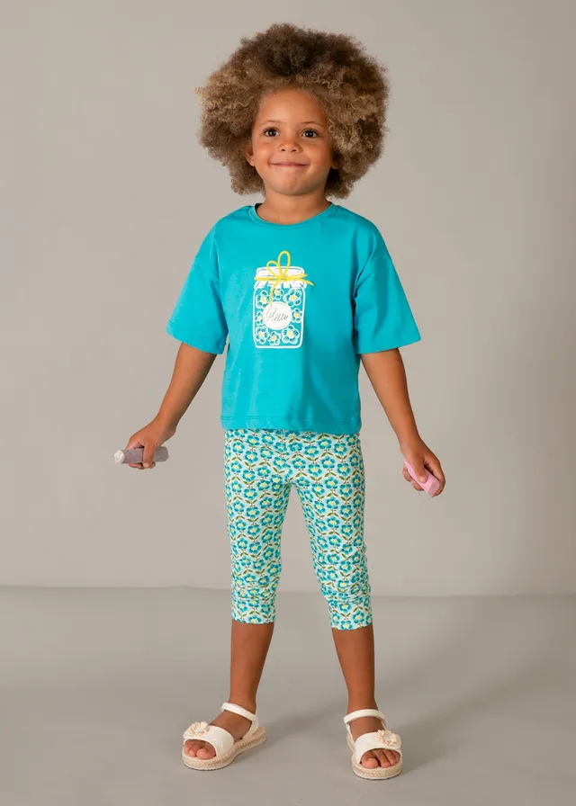 Camiseta Oversize Azul Estampada