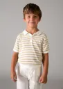 Polo Tejido de Punto Beige Rayas