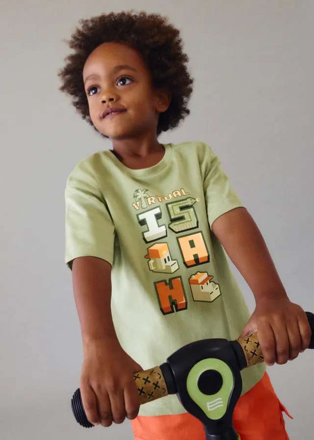 Camiseta Verde Estampado Lego