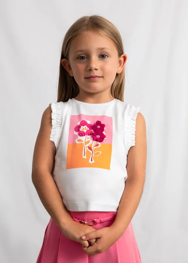 [3023] Camiseta Blanca Estampada Flores (2)