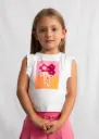 Camiseta Blanca Estampada Flores