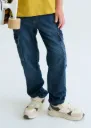 Jogger Jean Cargo Azul Oscuro