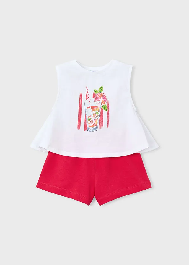 [3228] Conjunto Blusa y Short Rojo (2)