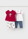 Conjunto Leggings Rojo/Blanco Muñecas