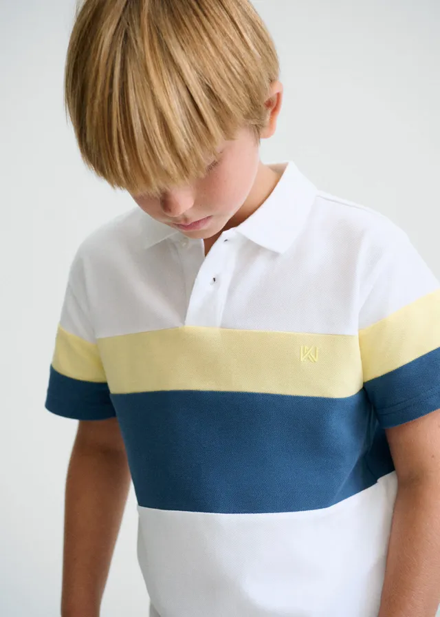[6168] Polo Blanco Franjas (10)